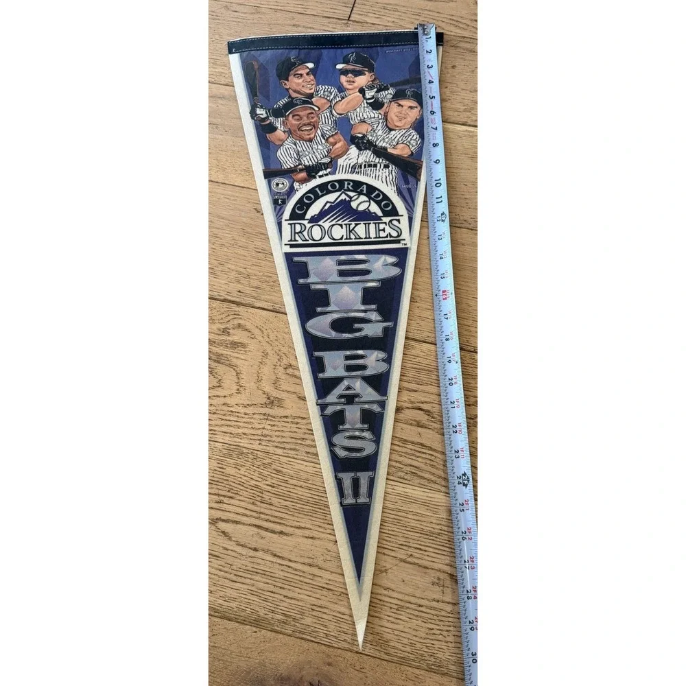 Colorado Rockies Big Bats II Pennant Banner MLB Baseball Team‎ Fan Memorabilia